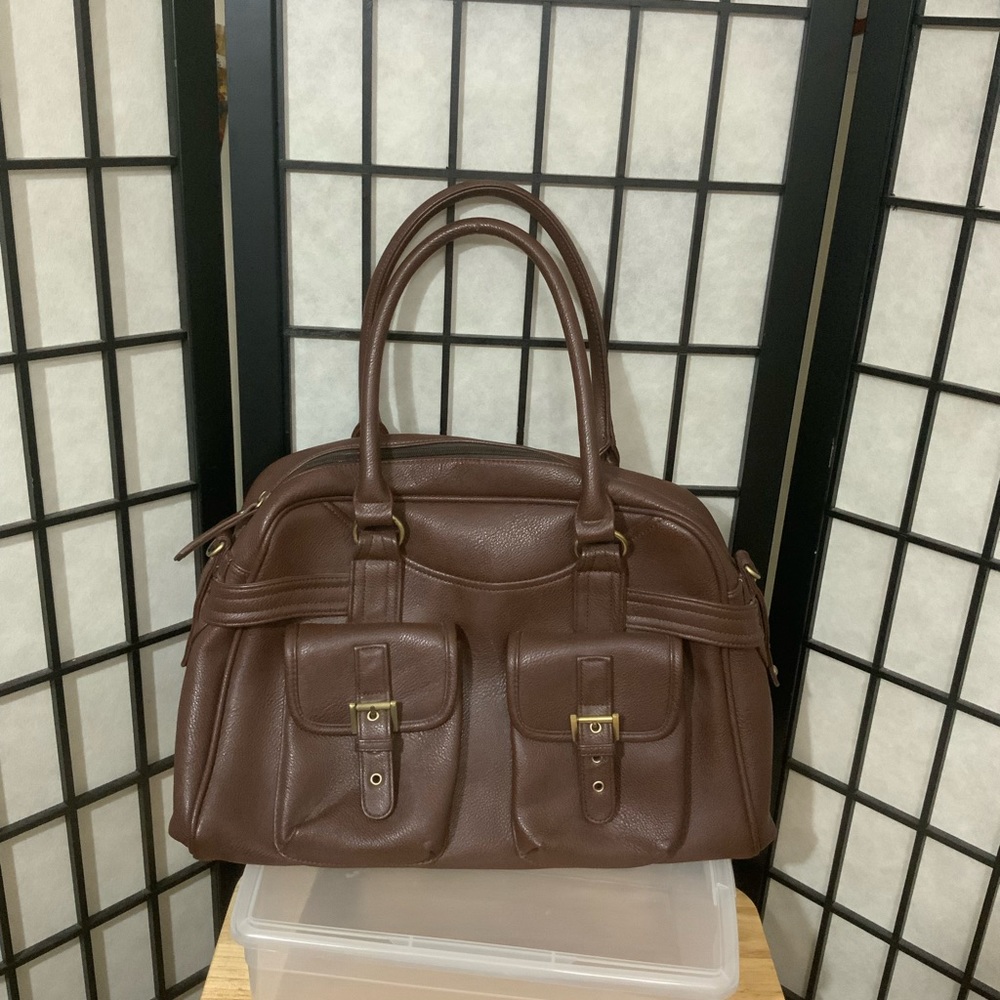 Jo Totes Missy Camera and Laptop Vegan Leather Bag, Chocolate.